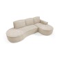 Narożnik MOLLY Prawostronny z funkcją spania, wolnostojący tkanina ABRIAMO 03 Beżowy