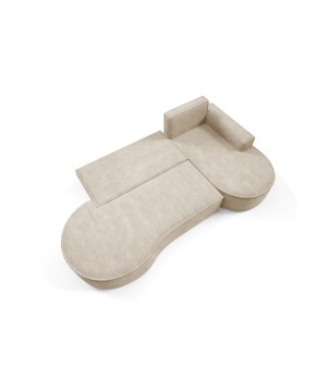 Narożnik MOLLY Prawostronny z funkcją spania, wolnostojący tkanina ABRIAMO 03 Beżowy