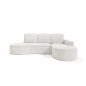 Narożnik MOLLY Prawostronny z funkcją spania, wolnostojący tkanina ABRIAMO 04 Biały