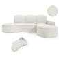 Narożnik MOLLY Prawostronny z funkcją spania, wolnostojący tkanina ABRIAMO 04 Biały