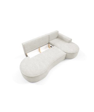 Narożnik MOLLY Prawostronny z funkcją spania, wolnostojący tkanina ABRIAMO 04 Biały