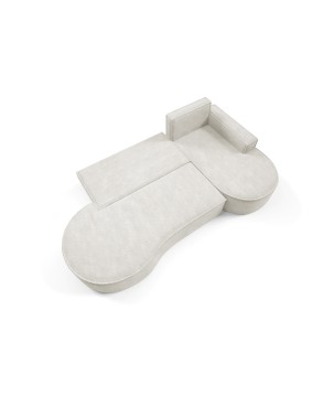 Narożnik MOLLY Prawostronny z funkcją spania, wolnostojący tkanina ABRIAMO 04 Biały