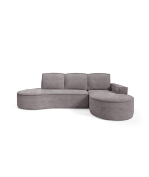 Narożnik MOLLY Prawostronny z funkcją spania, wolnostojący tkanina ABRIAMO 07 Szary