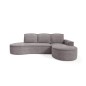 Narożnik MOLLY Prawostronny z funkcją spania, wolnostojący tkanina ABRIAMO 07 Szary