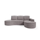 Narożnik MOLLY Prawostronny z funkcją spania, wolnostojący tkanina ABRIAMO 07 Szary