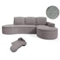 Narożnik MOLLY Prawostronny z funkcją spania, wolnostojący tkanina ABRIAMO 07 Szary