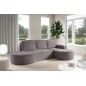 Narożnik MOLLY Prawostronny z funkcją spania, wolnostojący tkanina ABRIAMO 07 Szary