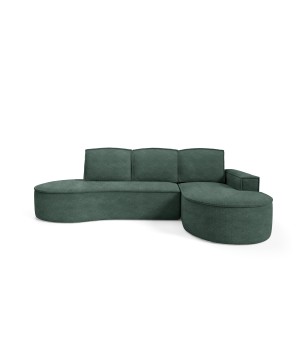 Narożnik MOLLY Prawostronny z funkcją spania, wolnostojący tkanina ABRIAMO 09 Zielony