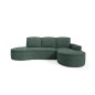 Narożnik MOLLY Prawostronny z funkcją spania, wolnostojący tkanina ABRIAMO 09 Zielony