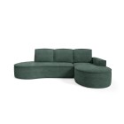 Narożnik MOLLY Prawostronny z funkcją spania, wolnostojący tkanina ABRIAMO 09 Zielony