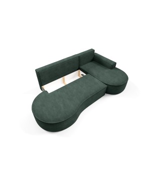 Narożnik MOLLY Prawostronny z funkcją spania, wolnostojący tkanina ABRIAMO 09 Zielony