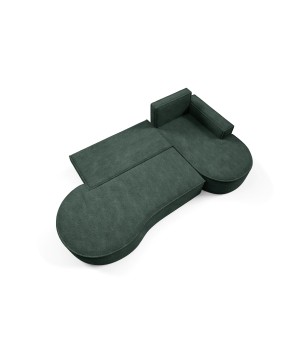 Narożnik MOLLY Prawostronny z funkcją spania, wolnostojący tkanina ABRIAMO 09 Zielony