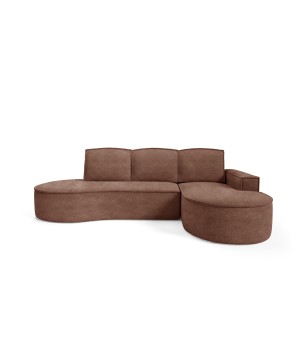 Narożnik MOLLY Prawostronny z funkcją spania, wolnostojący tkanina ABRIAMO 12 Miedziany