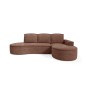 Narożnik MOLLY Prawostronny z funkcją spania, wolnostojący tkanina ABRIAMO 12 Miedziany
