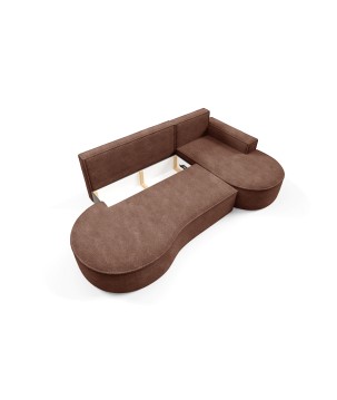 Narożnik MOLLY Prawostronny z funkcją spania, wolnostojący tkanina ABRIAMO 12 Miedziany