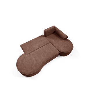 Narożnik MOLLY Prawostronny z funkcją spania, wolnostojący tkanina ABRIAMO 12 Miedziany