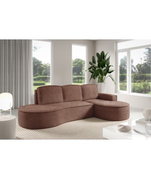 Narożnik MOLLY Prawostronny z funkcją spania, wolnostojący tkanina ABRIAMO 12 Miedziany