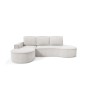 Narożnik MOLLY Lewostronny z funkcją spania, wolnostojący tkanina CURIO 02 Biały
