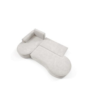 Narożnik MOLLY Lewostronny z funkcją spania, wolnostojący tkanina CURIO 02 Biały