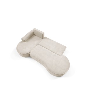 Narożnik MOLLY Lewostronny z funkcją spania, wolnostojący tkanina CURIO 09 Beżowy