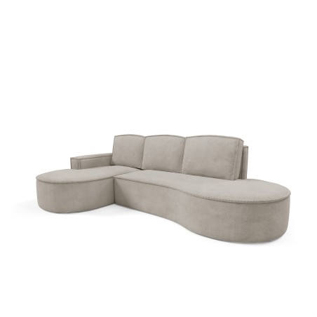 Narożnik MOLLY Lewostronny z funkcją spania, wolnostojący tkanina CURIO 11 Popielaty