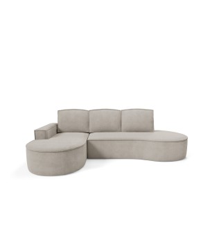 Narożnik MOLLY Lewostronny z funkcją spania, wolnostojący tkanina CURIO 11 Popielaty