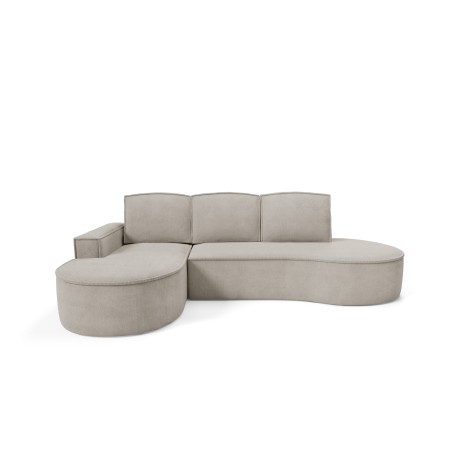 Narożnik MOLLY Lewostronny z funkcją spania, wolnostojący tkanina CURIO 11 Popielaty