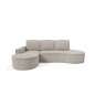 Narożnik MOLLY Lewostronny z funkcją spania, wolnostojący tkanina CURIO 11 Popielaty