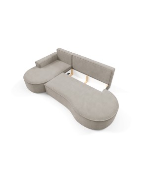 Narożnik MOLLY Lewostronny z funkcją spania, wolnostojący tkanina CURIO 11 Popielaty