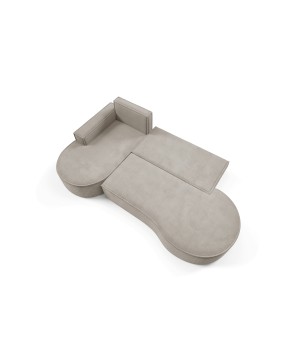 Narożnik MOLLY Lewostronny z funkcją spania, wolnostojący tkanina CURIO 11 Popielaty