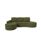 Narożnik MOLLY Lewostronny z funkcją spania, wolnostojący tkanina CURIO 39 Zielony