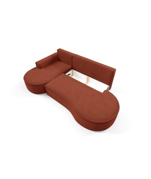 Narożnik MOLLY Lewostronny z funkcją spania, wolnostojący tkanina CURIO 55 Miedziany