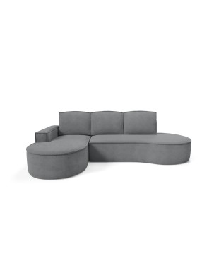 Narożnik MOLLY Lewostronny z funkcją spania, wolnostojący tkanina CURIO 97 Szary