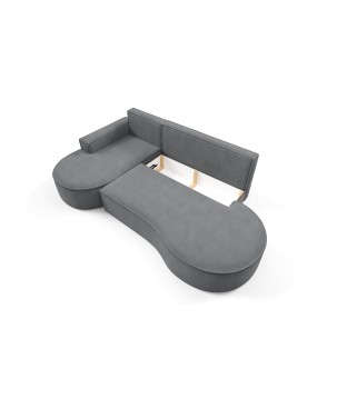 Narożnik MOLLY Lewostronny z funkcją spania, wolnostojący tkanina CURIO 97 Szary