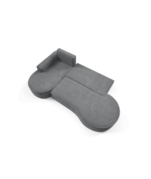 Narożnik MOLLY Lewostronny z funkcją spania, wolnostojący tkanina CURIO 97 Szary