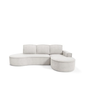 Narożnik MOLLY Prawostronny z funkcją spania, wolnostojący tkanina CURIO 02 Biały