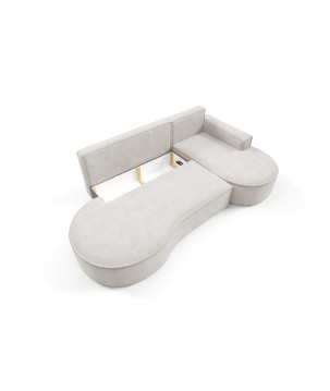 Narożnik MOLLY Prawostronny z funkcją spania, wolnostojący tkanina CURIO 02 Biały