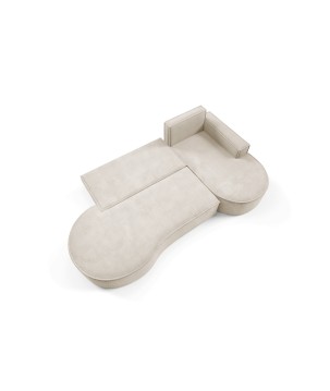 Narożnik MOLLY Prawostronny z funkcją spania, wolnostojący tkanina CURIO 09 Beżowy