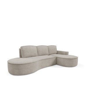 Narożnik MOLLY Prawostronny z funkcją spania, wolnostojący tkanina CURIO 11 Popielaty