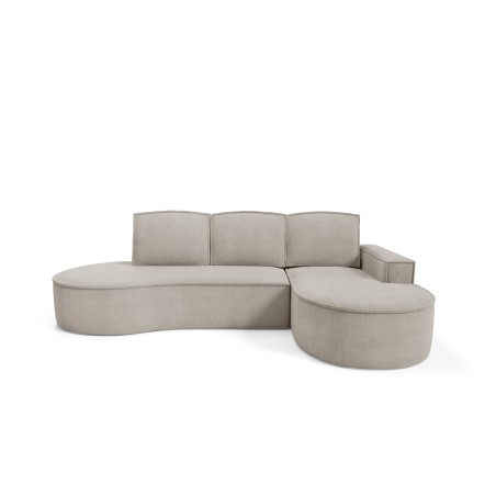 Narożnik MOLLY Prawostronny z funkcją spania, wolnostojący tkanina CURIO 11 Popielaty