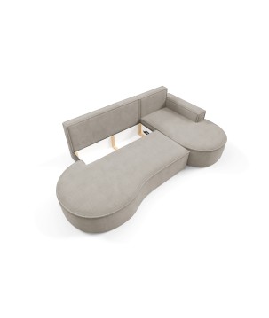 Narożnik MOLLY Prawostronny z funkcją spania, wolnostojący tkanina CURIO 11 Popielaty