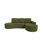 Narożnik MOLLY Prawostronny z funkcją spania, wolnostojący tkanina CURIO 39 Zielony