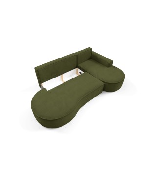 Narożnik MOLLY Prawostronny z funkcją spania, wolnostojący tkanina CURIO 39 Zielony