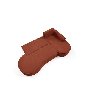 Narożnik MOLLY Prawostronny z funkcją spania, wolnostojący tkanina CURIO 55 Miedziany