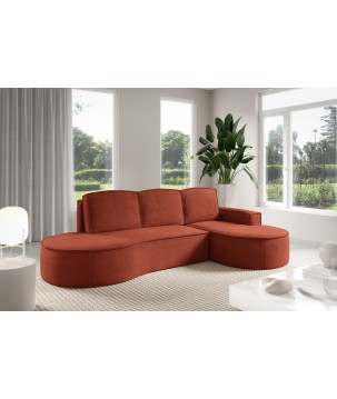 Narożnik MOLLY Prawostronny z funkcją spania, wolnostojący tkanina CURIO 55 Miedziany