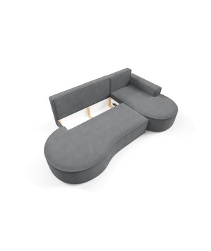 Narożnik MOLLY Prawostronny z funkcją spania, wolnostojący tkanina CURIO 97 Szary