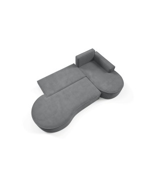 Narożnik MOLLY Prawostronny z funkcją spania, wolnostojący tkanina CURIO 97 Szary