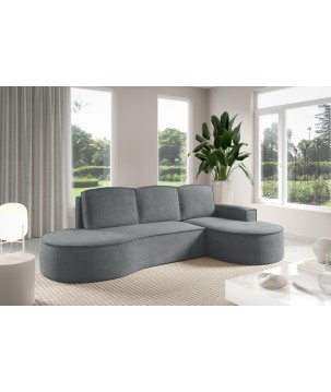 Narożnik MOLLY Prawostronny z funkcją spania, wolnostojący tkanina CURIO 97 Szary