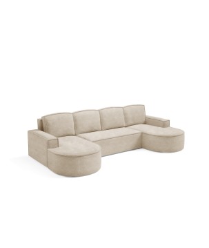 Narożnik MOLLY XL wolnostojący układ U z funkcją spania w tkaninie Abriamo 03 DomoHome