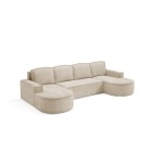 Narożnik MOLLY XL wolnostojący układ U z funkcją spania w tkaninie Abriamo 03 DomoHome